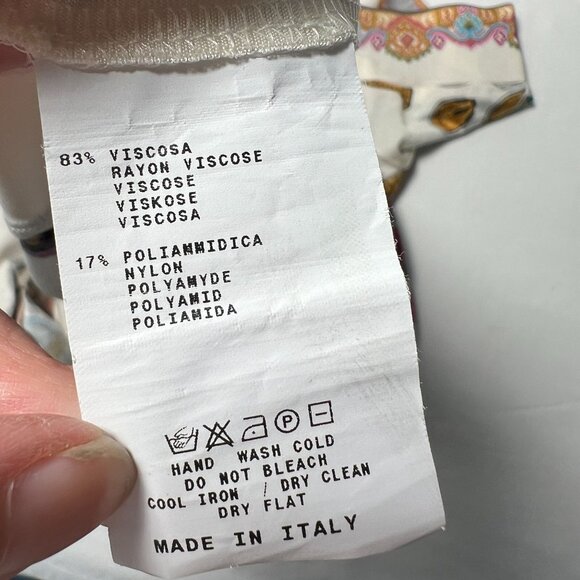 Etro Milano Paisley Floral Sheath Midi Dress Ivory Multicolor Size Medium - Picture 16 of 16